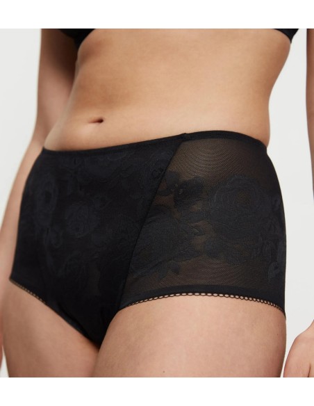 Koronkowe majtki z wysokim stanem Triumph Wild Rose Sensation Maxi czarne