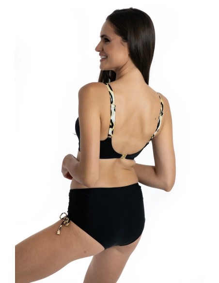 Two-piece swimsuit black with panterką elegancki briefs with wysokim stanem Primo