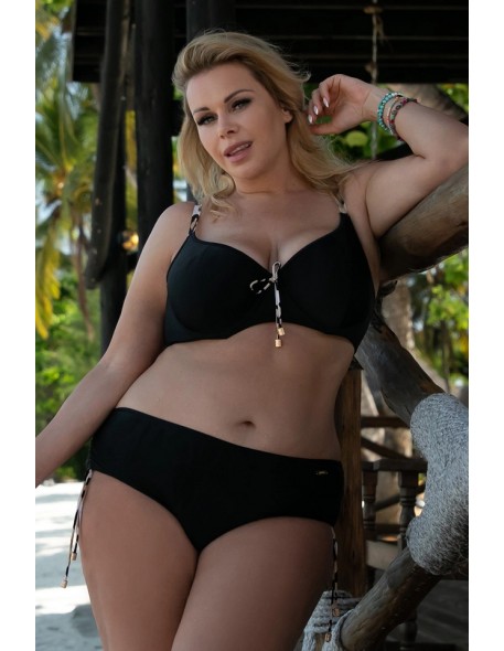 Two-piece swimsuit black with panterką...