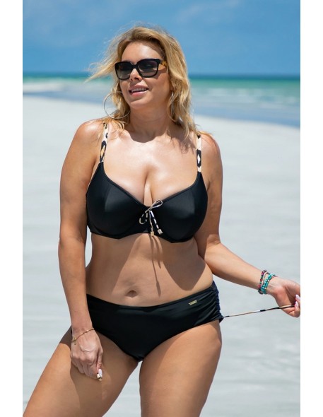 Two-piece swimsuit black with panterką...