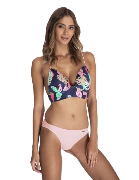 Two-piece swimsuit wzorzysty bra with trójkątnymi misami wiązany with tyłu and panties brazilians Primo