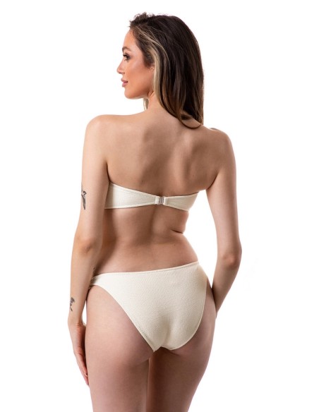 Dwuczęściowy kostium kąpielowy bikini miękki stanik bandeau kokardka, klasyczne figi z materiału 3d Primo