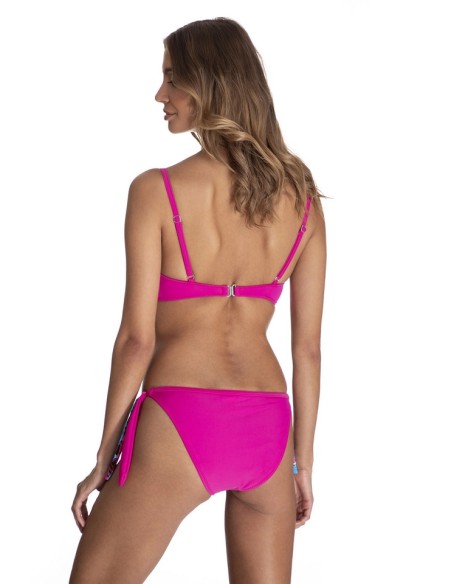 Dwuczęściowy kostium kąpielowy wzorzysty usztywniane miski wiązane majtki Primo