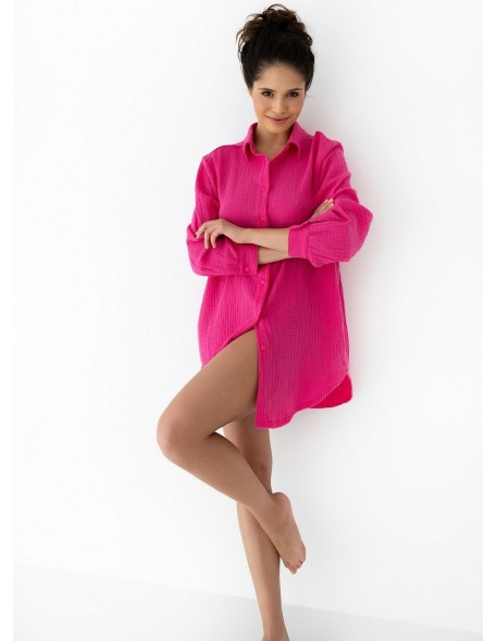 Koszula magenta dł/r muślin s-xl rozpinana Sensis
