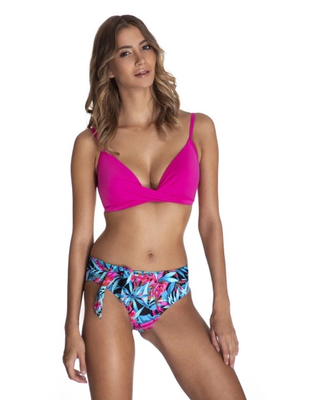 Two-piece swimsuit bra with trójkątnymi miskami and kolorowe panties with paskiem Primo