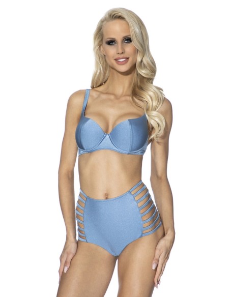 Two-piece swimsuit połyskujący panties with wysokim stanem with paskami Primo