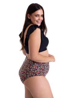 Two-piece swimsuit top with frills and panties with... 2