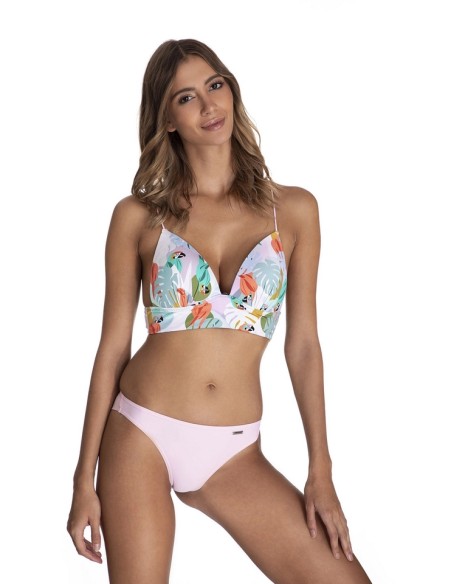 Two-piece swimsuit wzorzysty bra with trójkątnymi misami wiązany with tyłu and panties brazilians Primo