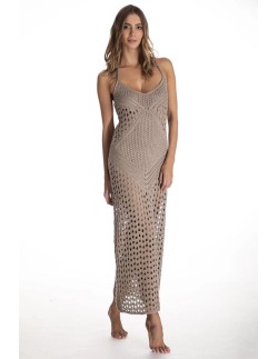 Ażurowa dress maxi wiązana na szyi Primo