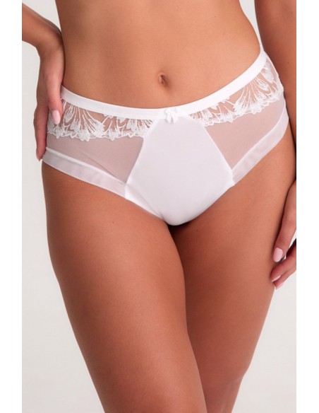 Białe damskie figi Gaia1302 Paris, wygodne, z delikatnym wykończeniem