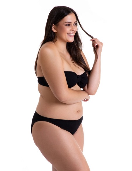 Dwuczęściowy kostium kąpielowy bikini miękki stanik bandeau kokardka, klasyczne figi z materiału 3d Primo