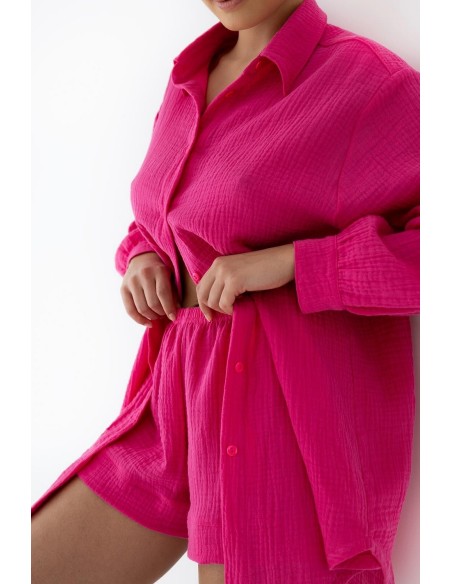 Komplet magenta dł/r muślin homewear s-xl rozpinany Sensis