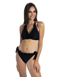 Dwuczęściowy kostium kąpielowy wiązane bikini z kwiatami...