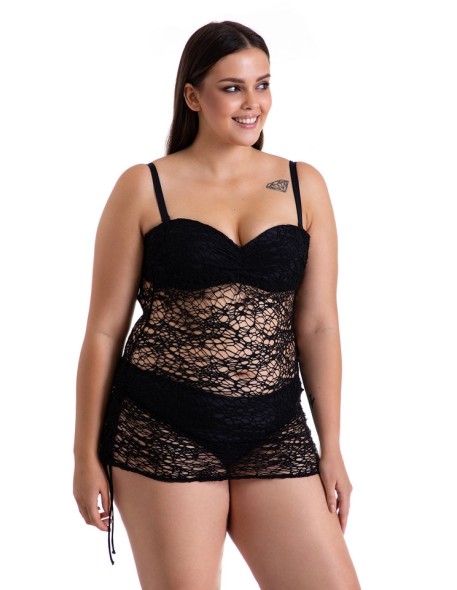 Perforated tankini with siatki padded miski and...