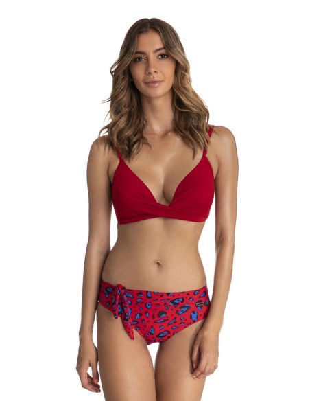 Two-piece swimsuit bra with trójkątnymi miskami and kolorowe panties with paskiem Primo