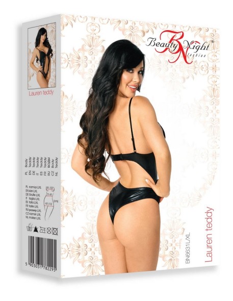 Czarne body koronkowe Lauren Beauty Night Fashion