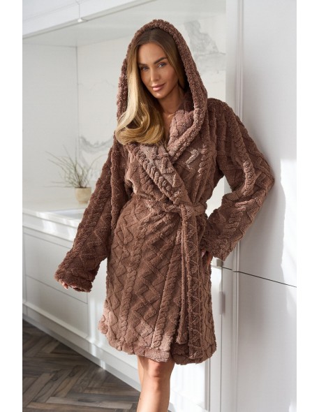 Ciepły szlafrok damski L&L Geo 2401 