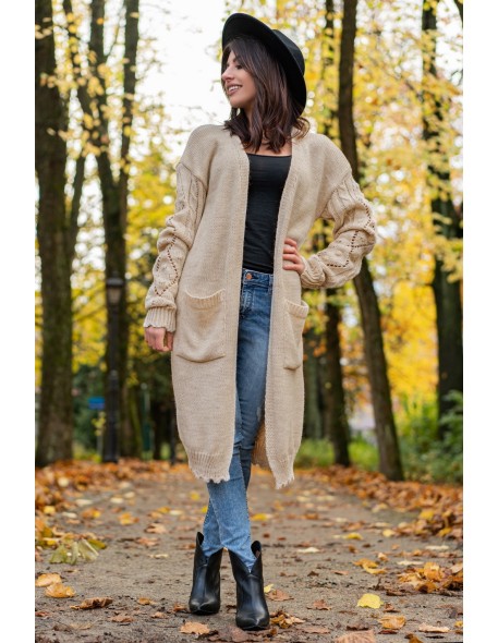 Kardigan Żakiet Marynarka Delaina Beige, Merribel