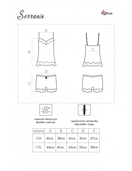 Serranin komplet satynowy koszulka + spodenki...