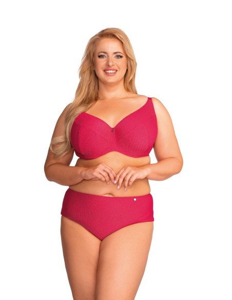 Nessa Aloa miękki biustonosz kąpielowy malinowy, plus size komfortowy