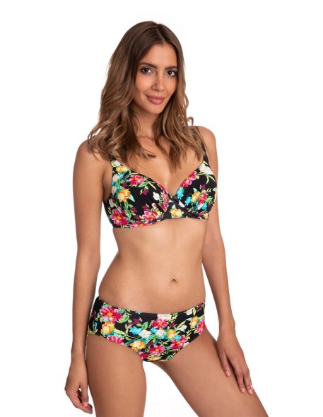 Two-piece swimsuit with flowers padded miski Primo