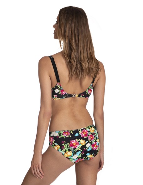 Two-piece swimsuit with flowers padded miski Primo