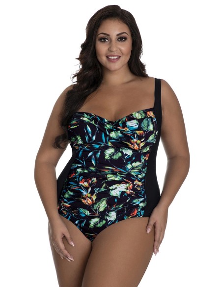 Jednoczęściowy wzorzysty kostium kąpielowy wyszczuplający z usztywnianymi miskami Primo