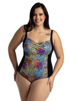 Jednoczęściowy wzorzysty kostium kąpielowy wyszczuplający...