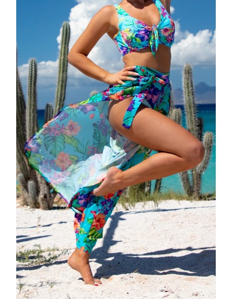 Plażowe spodnie z szyfonu z rozporkami kolekcja...