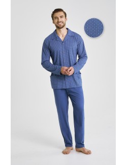 3485 pajamas men's long rozpinana derek 5xl-6xl Taro 2