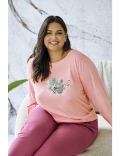 3471 pajamas women's long patricia 2xl-4xl Taro