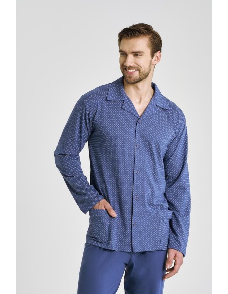 3483 piżama męska długa rozpinana derek m-2xl Taro