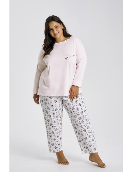 3466 piżama damska długa ella 4xl-6xl Taro