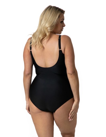 Jednoczęściowy kostium kąpielowy modelujący wyszczuplający usztywniane miski plus size Primo