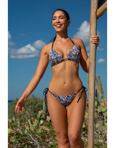 Biustonosz kąpielowy bikini trójkątne miski wiązany na szyi i plecach kolekcja mix&match Primo