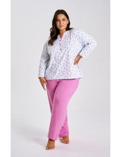 3462 pajamas women's long yolanda 2xl-4xl Taro 2