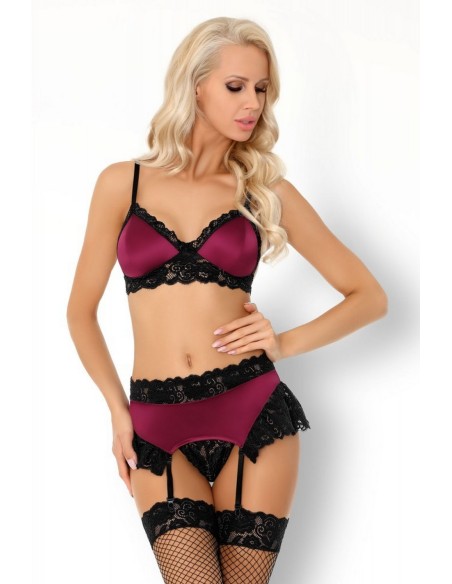 Nahir maroon/bordowy sensual set livco corsetti fashion Livia Corsetti