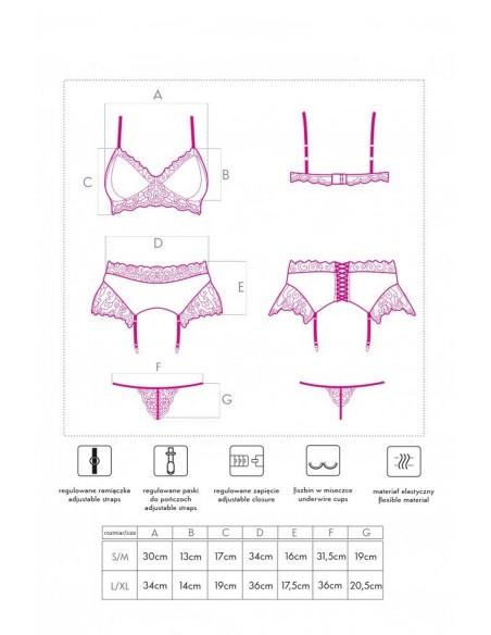 Nahir maroon/bordowy zmysłowy komplet livco corsetti fashion Livia Corsetti