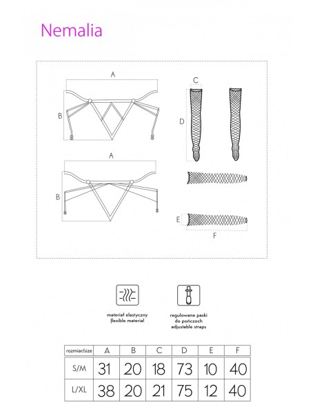 Pas z pończochami czarny Nemalia LivCo Corsetti...