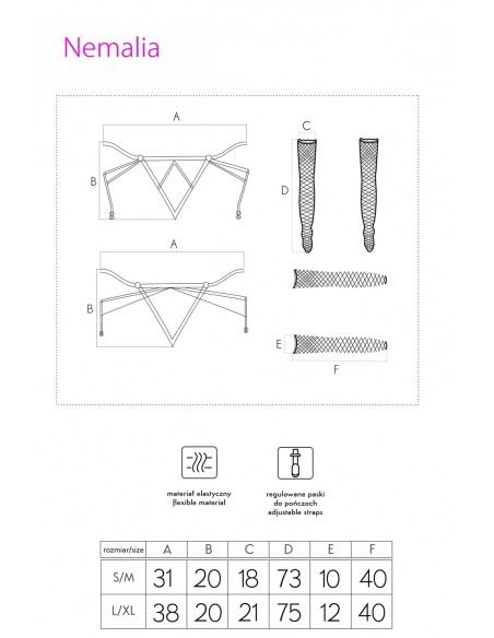 Pas z pończochami czarny Nemalia LivCo Corsetti Fashion 