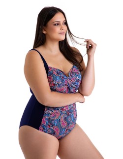 Jednoczęściowy wzorzysty kostium kąpielowy wyszczuplający...
