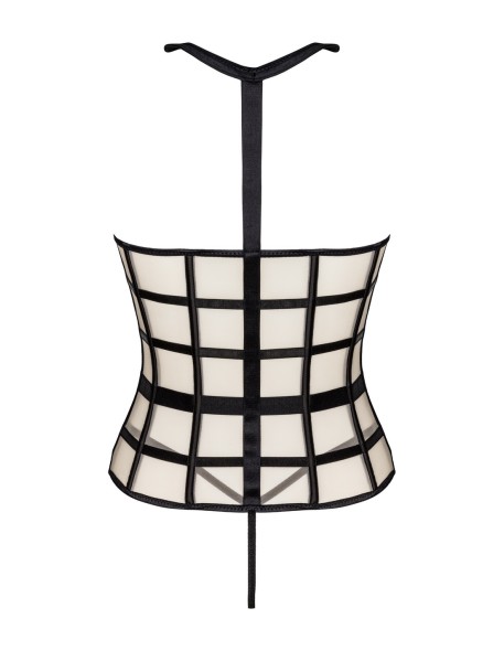 Laura beige/beżowy zmysłowy gorset livco...