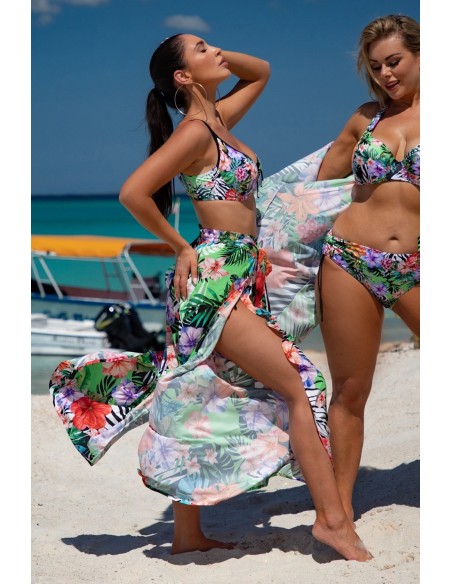 Plażowe spodnie z szyfonu z rozporkami kolekcja mix & match Primo