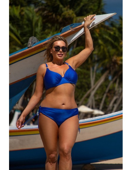 Dwuczęściowy kostium kąpielowy bikini z połyskującego materiału figi z wysokim stanem Primo