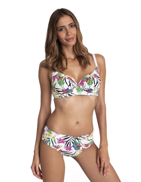 Dwuczęściowy kostium kąpielowy w kwiaty usztywniane miski Primo