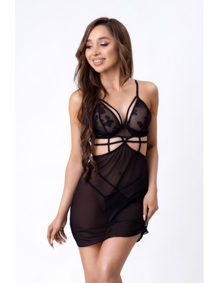 Gianella black/czarna seksowna koszulka z tiulu livco corsetti fashion Livia Corsetti