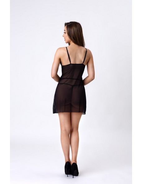 Gianella black/czarna seksowna koszulka z tiulu...