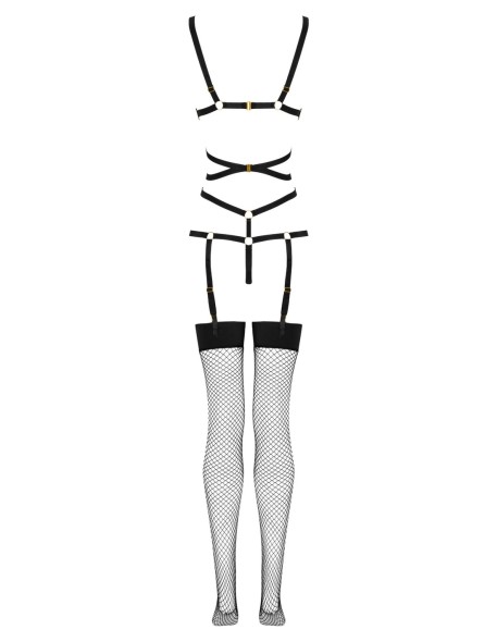 Thiara black/czarne zmysłowe body z pończochami...