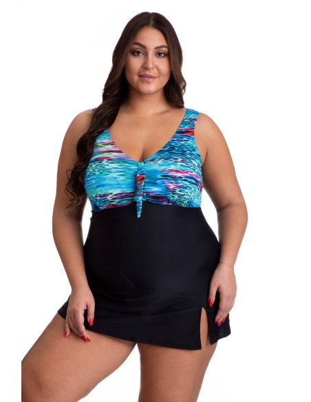 Jednoczęściowy kostium kąpielowy wyszczuplający przypominający sukienkę plażową Primo