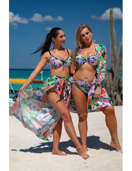 Majtki kąpielowe figi z wysokim stanem i trokami po bokach kolekcja mix&match Primo